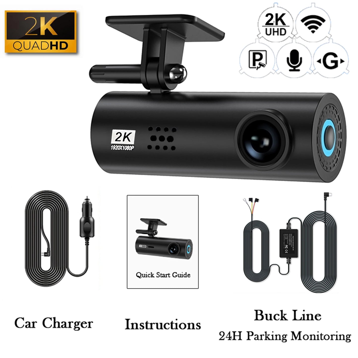 Dashcam pour voiture boîte noire enregistreurs vidéo de conduite 4K WiFi Mini caméra avant Dash Cam 24H moniteur de stationnement caméra d'enregistrement de voiture