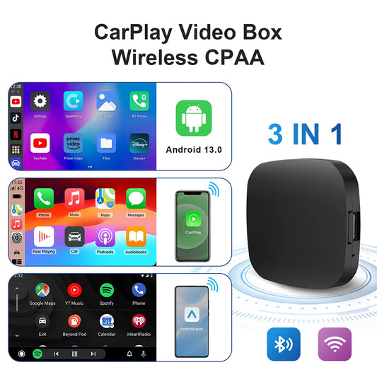 2025 Smart CarPlay Ai Box Android 13 TV Box Wifi sans fil Android Auto magasin de jeu intégré pour Netflix YouTube OEM CarPlay voitures