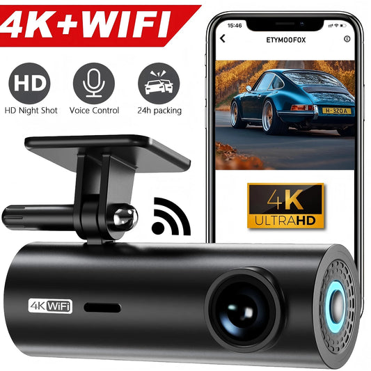 Dashcam pour voiture boîte noire enregistreurs vidéo de conduite 4K WiFi Mini caméra avant Dash Cam 24H moniteur de stationnement caméra d'enregistrement de voiture