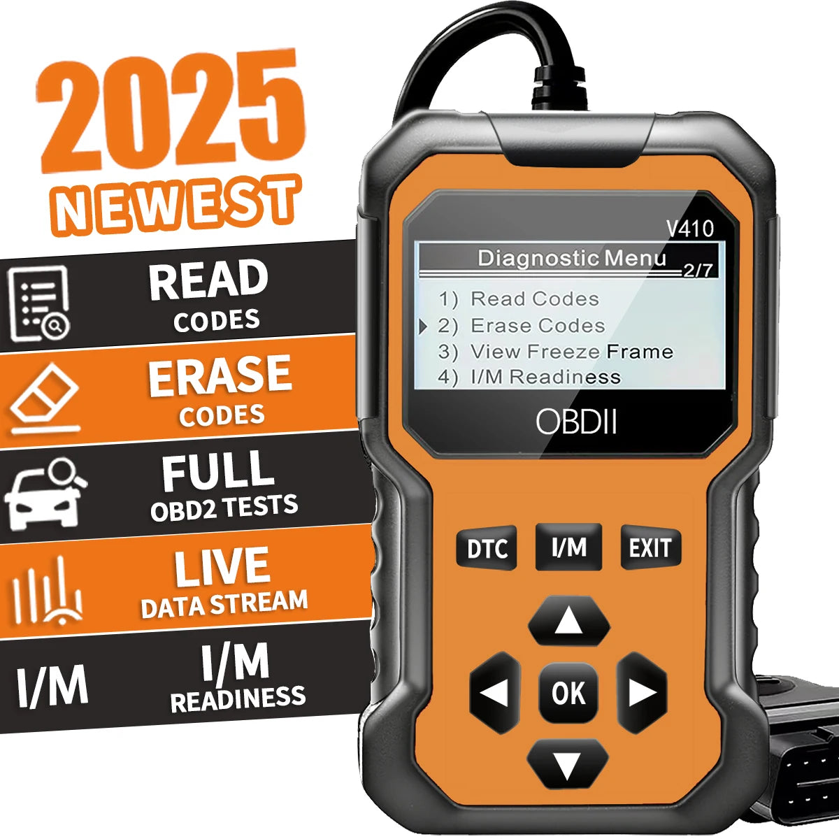 Scanner Obd2 pour voiture, outil de Diagnostic, lecteur de Code, lecteur de Code de défaut du moteur, peut diagnostic de tous les protocoles Obd Ii, voitures depuis 1996, outil de numérisation Obd Ii Protocol Cars since 1996 Scan Tool