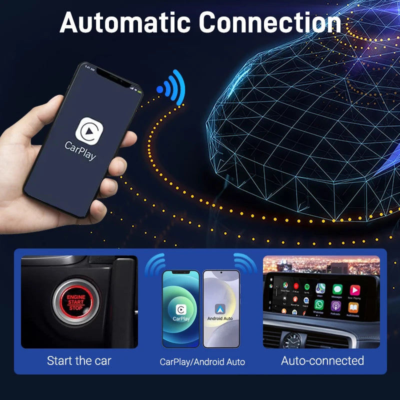 Adaptateur Carplay sans fil Android Auto 2 en 1, Dongle intelligent 2025 5G WIFI pour téléphone iphone Android