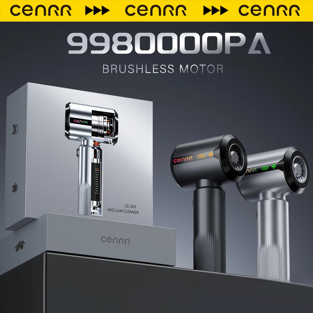 CENRR nouvel aspirateur de voiture sans fil Mini puissant Portable nettoyeur de voiture LED affichage de puissance cadeau lampe pistolet à Air 7500 mAh