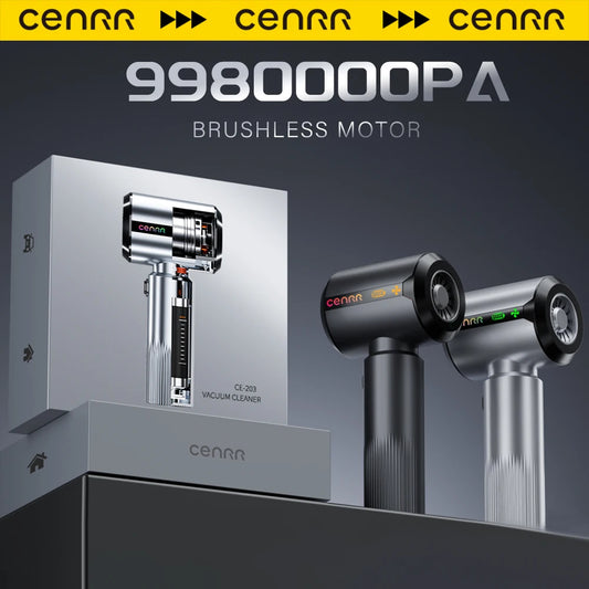 CENRR nouvel aspirateur de voiture sans fil Mini puissant Portable nettoyeur de voiture LED affichage de puissance cadeau lampe pistolet à Air 7500 mAh