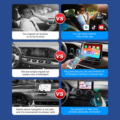 2025 Smart CarPlay Ai Box Android 13 TV Box Wifi sans fil Android Auto magasin de jeu intégré pour Netflix YouTube OEM CarPlay voitures