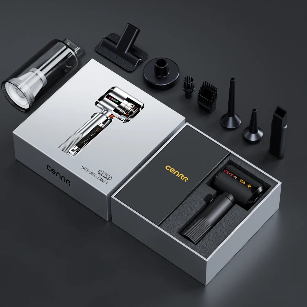 CENRR nouvel aspirateur de voiture sans fil Mini puissant Portable nettoyeur de voiture LED affichage de puissance cadeau lampe pistolet à Air 7500 mAh