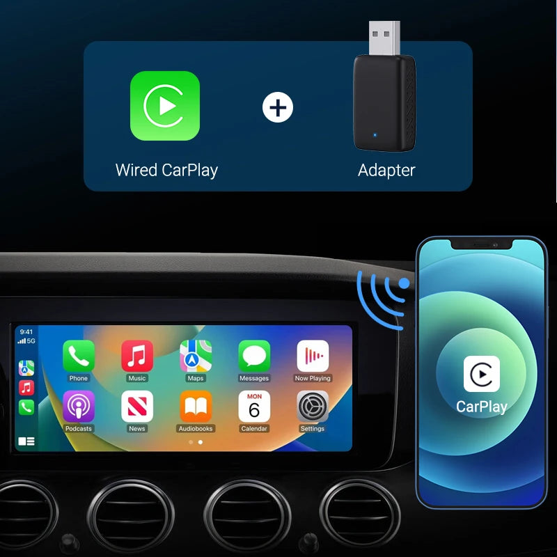 Adaptateur Carplay sans fil Android Auto 2 en 1, Dongle intelligent 2025 5G WIFI pour téléphone iphone Android