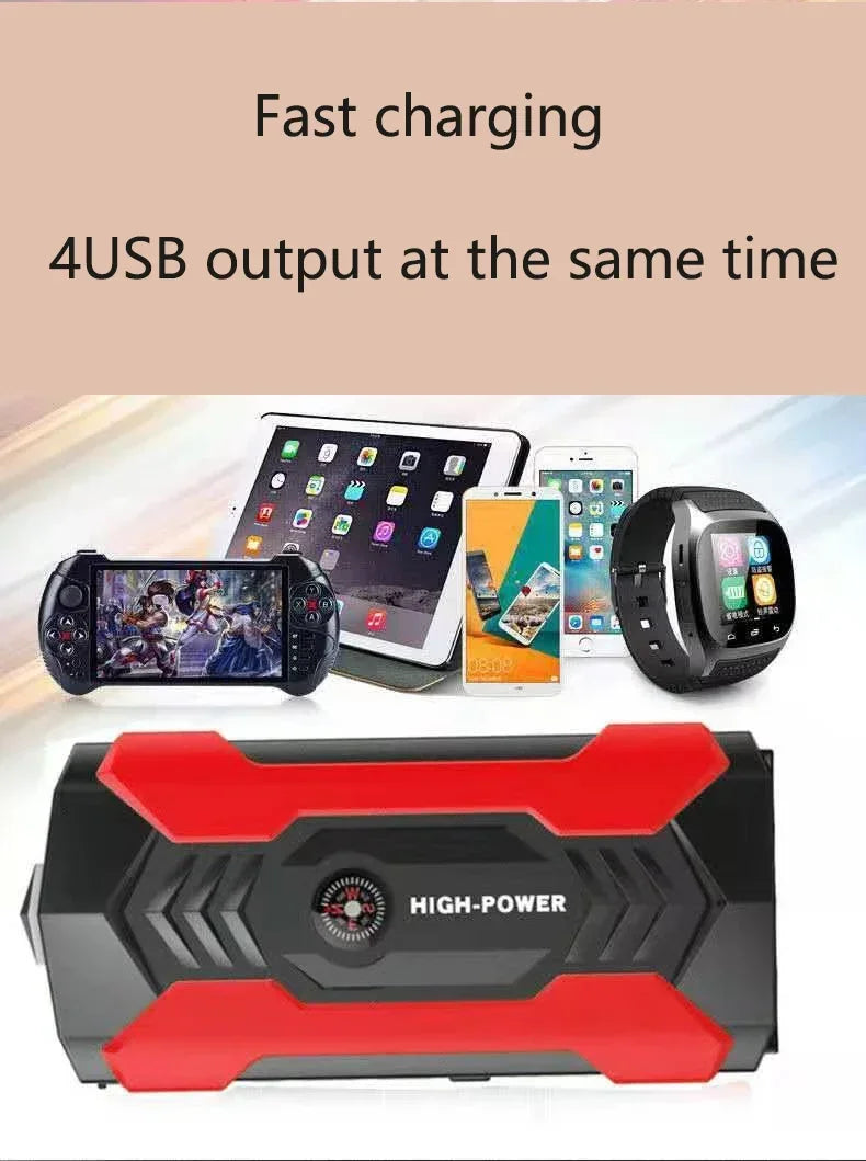 Démarreur de saut de voiture, dispositif de démarrage, batterie externe 12v 98000mAh, démarreur de saut automatique, Booster d'urgence, chargeur de voiture